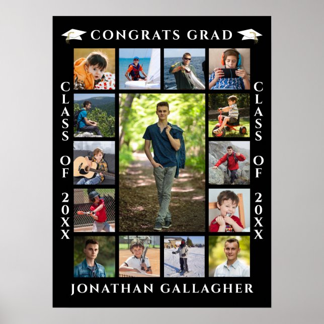 Poster Graduation 15 Photo Collage Congrats Grad (Frente)