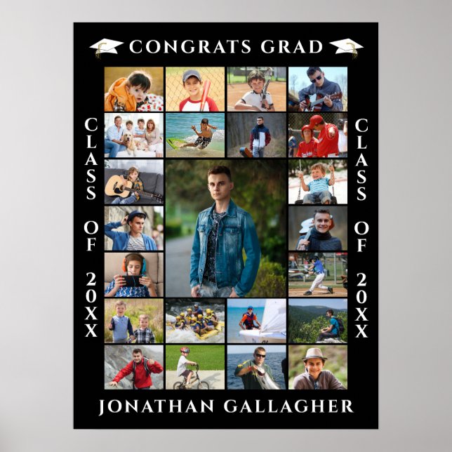 Poster Graduation 23 Photo Collage Congrats Grad (Frente)