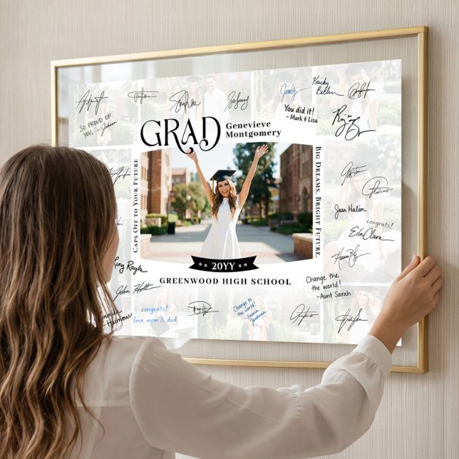 Poster Graduation Guest Signing Grad Photo Keepsake Gift (Graduation Guest Signing Grad Photo Keepsake Gift Poster)