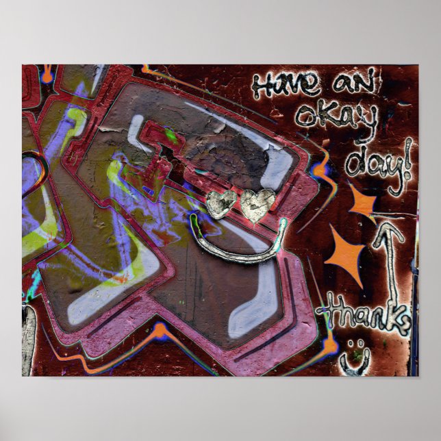 Poster Graffiti Brown Pink Urban Grunge Street Art (Frente)