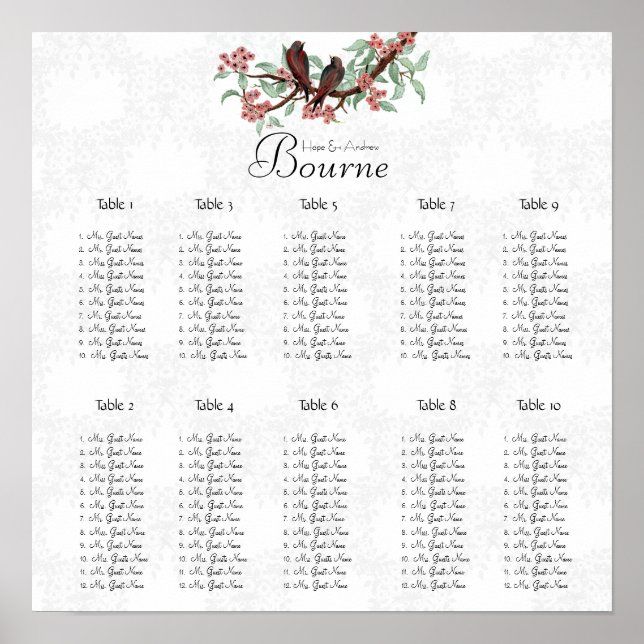 Pôster Gráfico 12 Mesas Vintage Burgundy Burgundy (Frente)