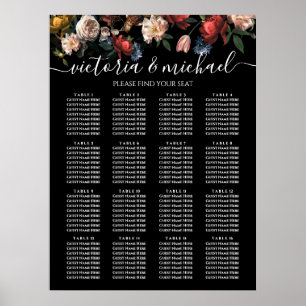 Poster Gráfico 16 de Assentos Florais de Rembrandt Dark e