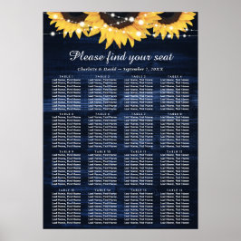 Poster Gráfico 16 marinho Blue Sunflower Wedding