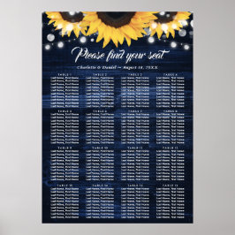 Poster Gráfico 16 marinho Blue Sunflower Wedding