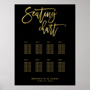 Poster Gráfico 18x24 de Casamentos Pretos E Dourados