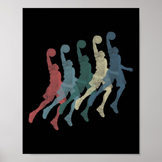Poster Gráfico 365 Esportes de Basquete - Presente Retroa (Frente)