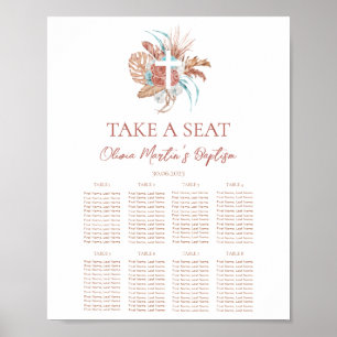 Poster Gráfico 3 Baptism Boho Christening Boho