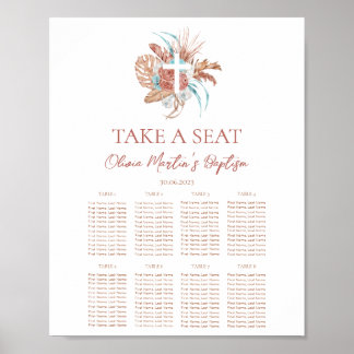 Poster Gráfico 3 Baptism Boho Christening Boho