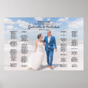 Poster Gráfico alfabético de casamento de fotos modernas
