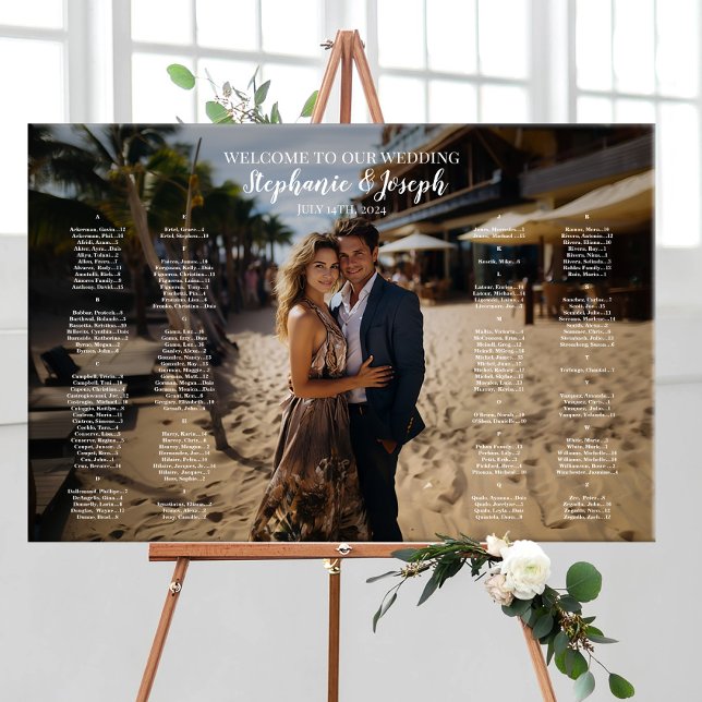 Poster Gráfico alfabético de casamento de fotos modernas (Criador carregado)