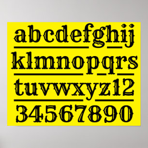 Poster Gráfico alfabético e numérico