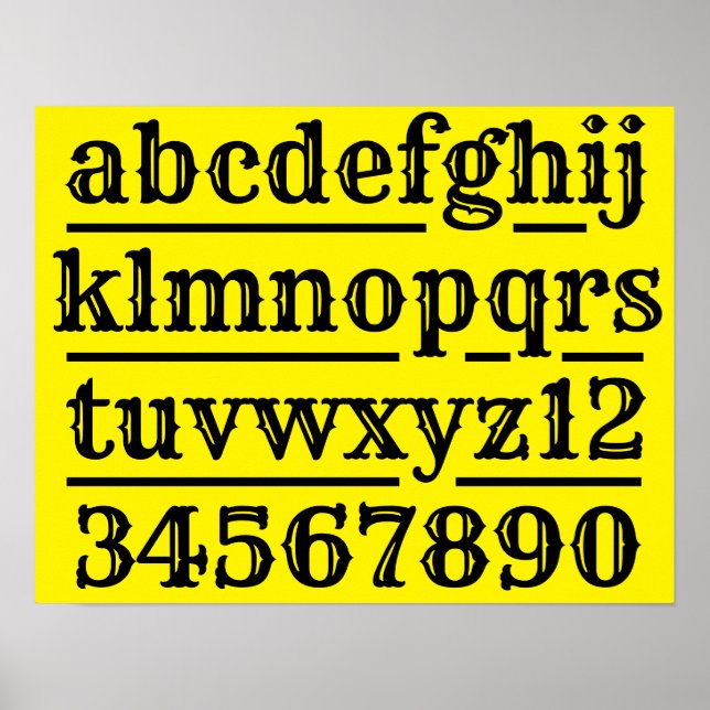 Poster Gráfico alfabético e numérico (Frente)