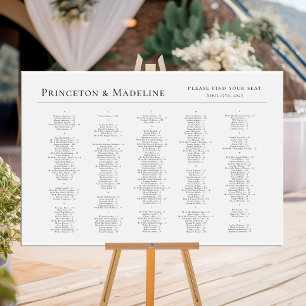 Poster Gráfico alfabético mínimo de assentos de casamento