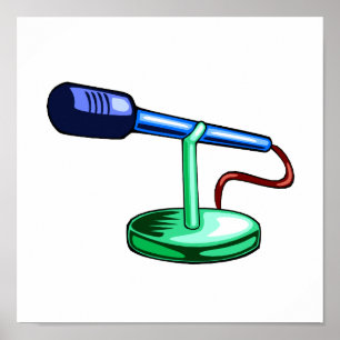 Pôster Gráfico azul e verde do suporte pequeno do