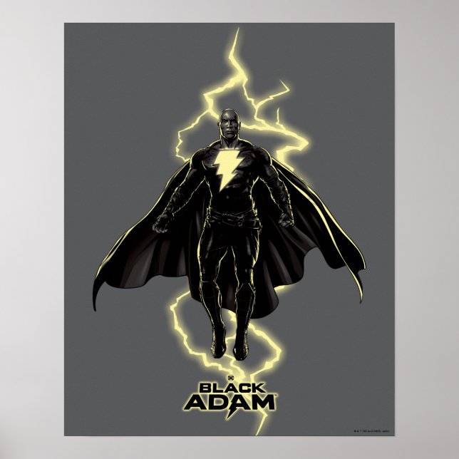Poster Gráfico Black Adam Lightning Silhouette (Frente)