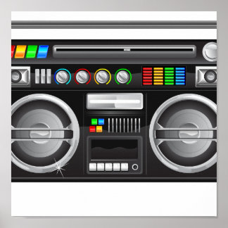 Poster gráfico blaster do gueto da boombox