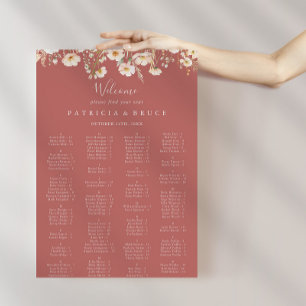 Poster Gráfico clássico de assentos alfabéticos de flor s
