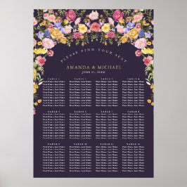 Poster Gráfico Colorido de Casamentos de Primavera Wildfl