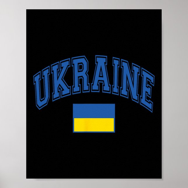 Poster Gráfico da bandeira ucraniana da Ucrânia (Frente)