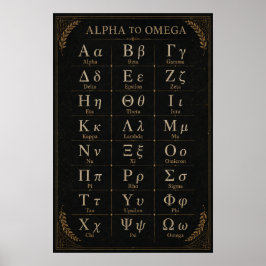 Poster Gráfico da Biblioteca Acadêmica do Alfabeto Grego