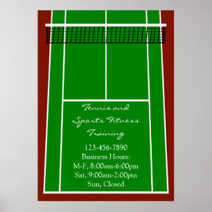 Poster Gráfico da disposição do campo de ténis