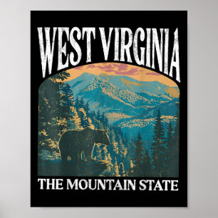 Poster Gráfico da Montanha do Urso Retroativo da Virgínia