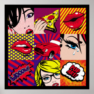 Poster Gráfico da placa de pop