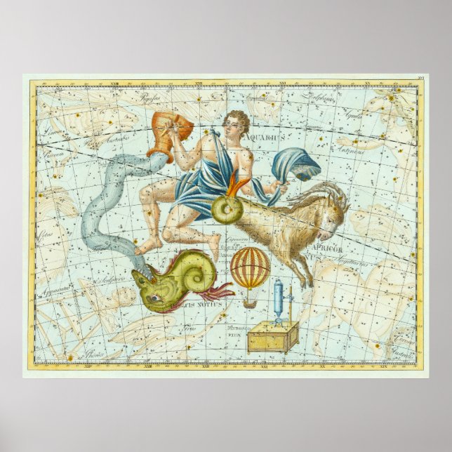 Poster Gráfico das Estrelas (1801) (Frente)