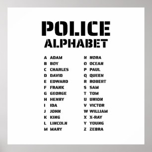 Poster Gráfico de Alfabeto de polícia para Polícia