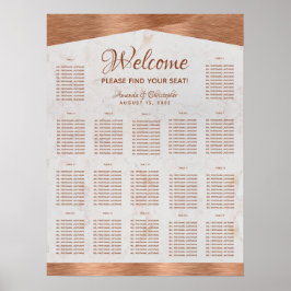 Poster Gráfico de assento da mesa de mármore de cobre de