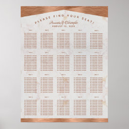 Poster Gráfico de assento de mesa de casamento mármore co