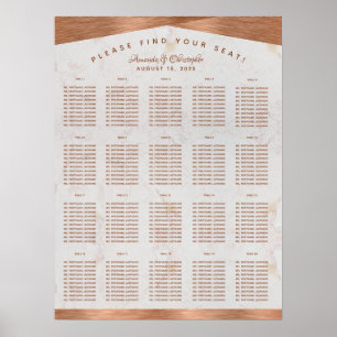 Poster Gráfico de assento de mesa de casamento mármore co