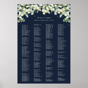Poster Gráfico de assentos alfabético de 24 x 36" para 25