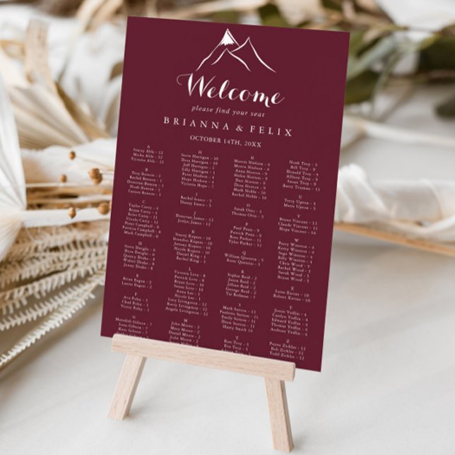 Poster Gráfico de Assentos Alfabéticos da Montanha Branca (Criador carregado)