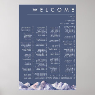 Poster Gráfico de Assentos Alfabéticos da Noite da Montan
