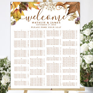 Poster Gráfico de Assentos Alfabéticos de Casamento de Ou