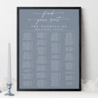 Gráfico de Assentos Alfabéticos Dusty Blue