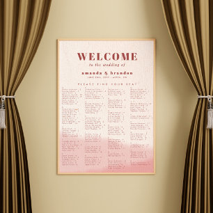 Poster Gráfico de Assentos Alfabéticos Escamuflados e Neg