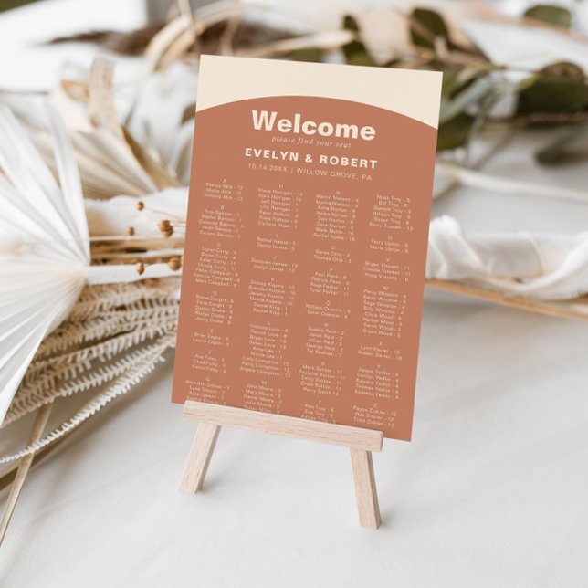 Poster Gráfico de Assentos Alfabéticos Minimalistas (Criador carregado)