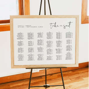 Poster Gráfico de Assentos Alfabéticos Modernos para Casa