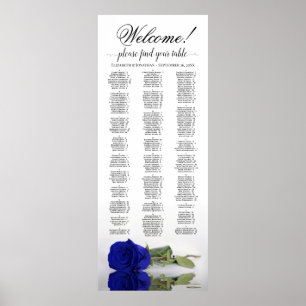 Poster Gráfico de Assentos Alfabéticos Real Rosa