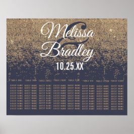 Pôster Gráfico de Assentos Azuis do Marinho Glitter Doura