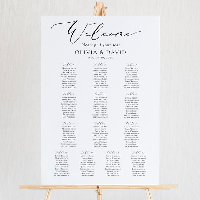 Poster Gráfico de Assentos Bem-vindos da Elegante Escritu (Criador carregado)