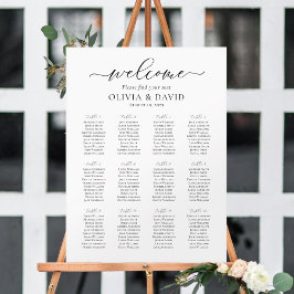 Poster Gráfico de Assentos Bem-vindos Elegant Script 12 M