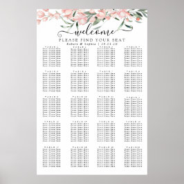 Poster Gráfico de Assentos Blush Pink Bloom