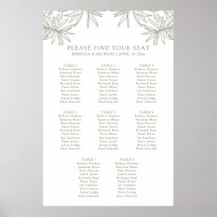 Poster Gráfico de Assentos Botânicos Elegante Verde Sage 