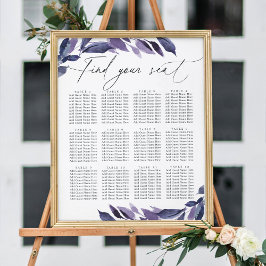 Poster Gráfico de Assentos Botânicos Violetos de Folhagem