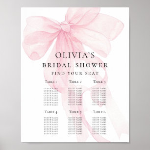 Poster Gráfico de Assentos Chá de Noiva Arco Rosa Imprimí