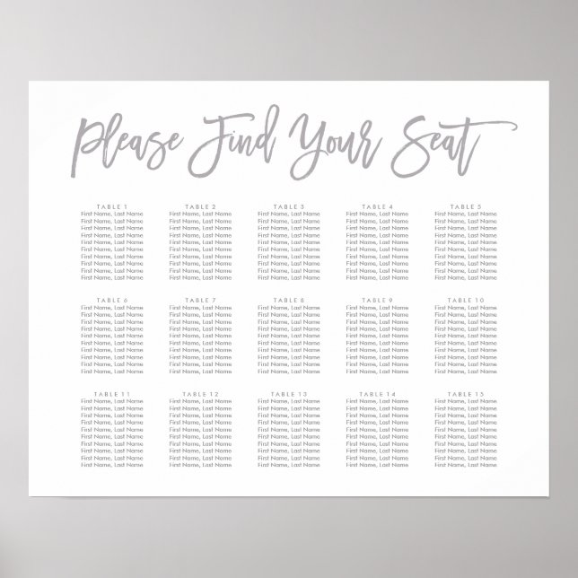 Pôster Gráfico de Assentos com Mão Chic (Frente)