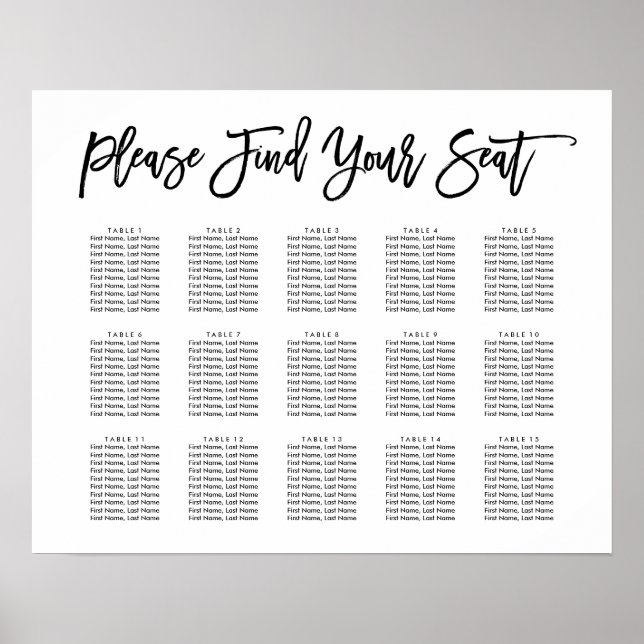 Pôster Gráfico de Assentos com Mão Chic (Frente)